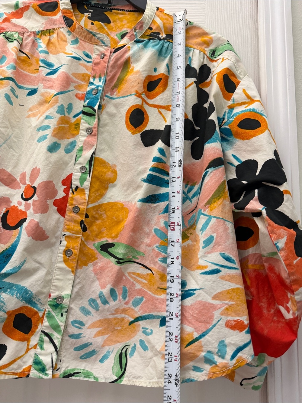Anthropologie Multicolor Floral Button-Front Blouse. - Picture 8 of 8